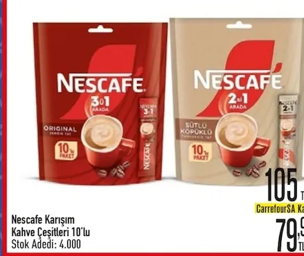 Nescafe Karışım Kahve Çeşitleri 10'Lu