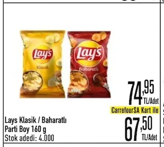 Lays Klasik / Baharatlı Parti Boy 160 G