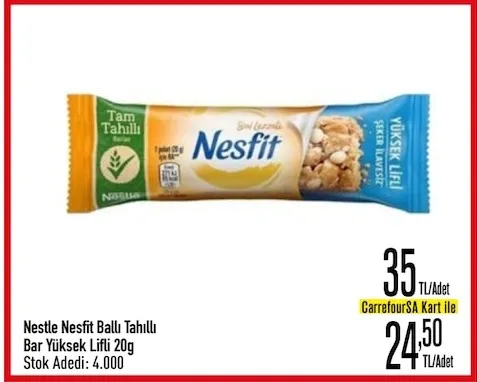 Nestle Nesfit Ballı Tahıllı Bar Yüksek Lifli 20G