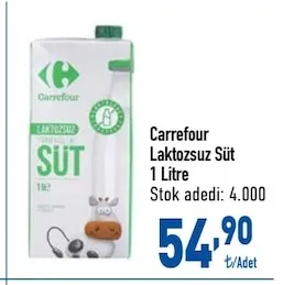 Carrefour Laktozsuz Süt 1 Litre