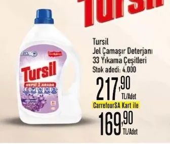 Tursil Jel Çamaşır Deterjanı 33 Yıkama Çeşitleri