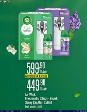 Air Wick Freshmatic Cihaz+ Yedek Sprey Çeşitleri 250Ml