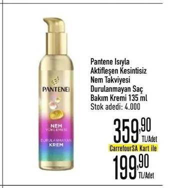 Pantene Isıyla Aktifleşen Kesintisiz Nem Takviyesi Durulanmayan Saç Bakım Kremi 135 Ml