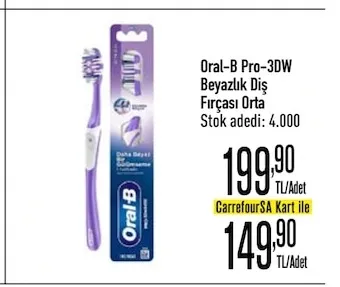 Oral-B Pro-3Dw Beyazlık Diş Fırçası Orta