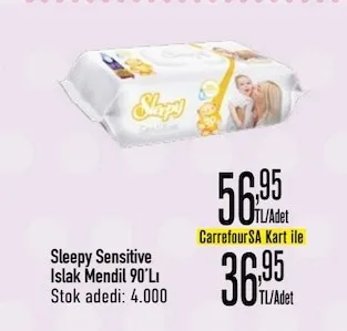 Sleepy Sensitive Islak Mendil 90'Lı