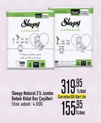 Sleepy Natural 2'Li Jumbo Bebek Külot Bez Çeşitleri