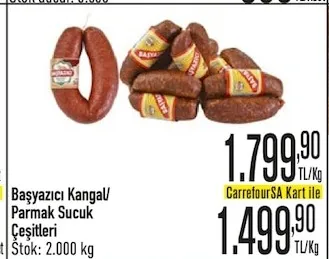 Başyazıcı Kangal/Parmak Sucuk Çeşitleri