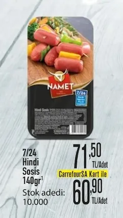 7/24 Hindi Sosis 140Gr