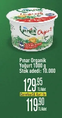 Pınar Organik Yoğurt 1000 G