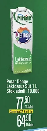 Pınar Denge Laktozsuz Süt 1 L