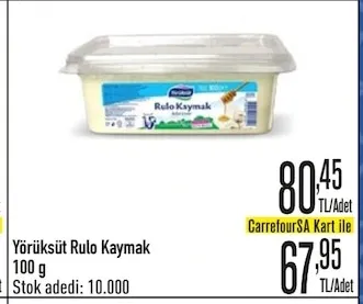 Yörüksüt Rulo Kaymak 100 G
