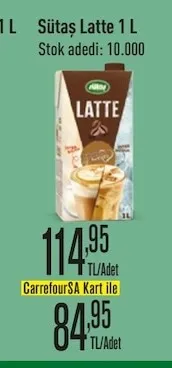 Sütaş Latte 1 L
