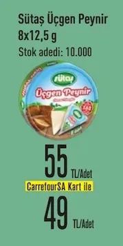 Sütaş Üçgen Peynir 8X12,5 G