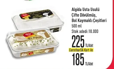Algida Usta Usulü Çifte Dövülmüş, Bol Kaymaklı Çeşitleri 500 Ml