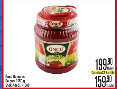 Öncü Domates Salçası 1650 G