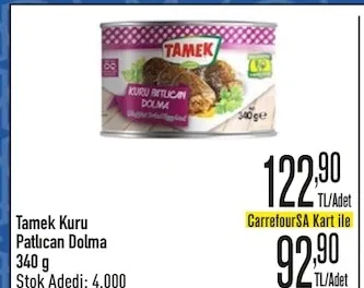 Tamek Kuru Patlıcan Dolma 340 G