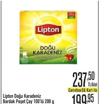 Lipton Doğu Karadeniz Bardak Poşet Çay 100'Lü 200 G