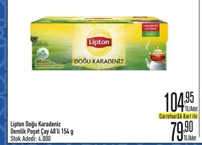 Lipton Doğu Karadeniz Demlik Poşet Çay 48'Li 154 G