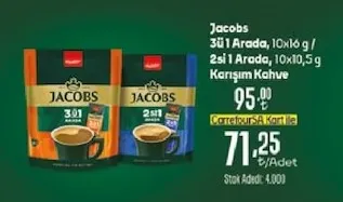 Jacobs 3Ü 1 Arada, 10X16 G / 2Si 1 Arada, 10X10,5 G Karışım Kahve