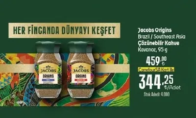 Jacobs Origins Brazil / Southeast Asia Çözünebilir Kahve Kavanoz, 95 G
