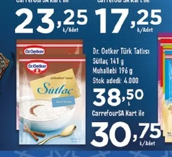 Dr. Oetker Türk Tatlısı Sütlaç 141 G
