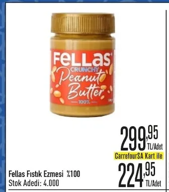 Fellas Fıstık Ezmesi %100