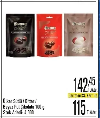 Ülker Sütlü / Bitter / Beyaz Pul Çikolata 100 G