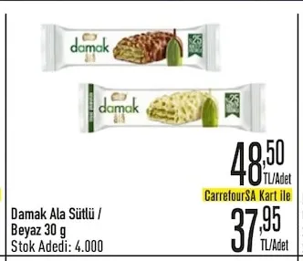 Damak Ala Sütlü / Beyaz 30 G