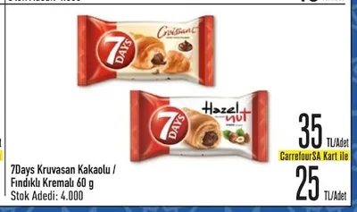 7Days Kruvasan Kakaolu / Fındıklı Kremalı 60 G