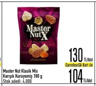Master Nut Klasik Mix Karışık Kuruyemiş 180 G