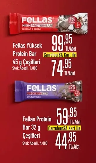 Fellas Yüksek Protein Bar 45 G Çeşitleri