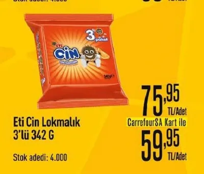 Eti Cin Lokmalık 3'Lü 342 G