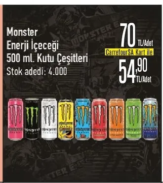 Monster Enerji İçeceği 500 Ml. Kutu Çeşitleri