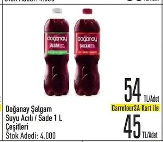 Doğanay Şalgam Suyu Acılı / Sade 1 L Çeşitleri