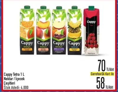 Cappy Tetra 1 L Nektar / İçecek Çeşitleri