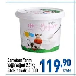 Carrefour Yarım Yağlı Yoğurt 2.5 Kg