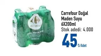 Carrefour Doğal Maden Suyu 6X200Ml