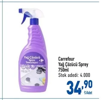 Carrefour Yağ Çözücü Sprey 750Ml