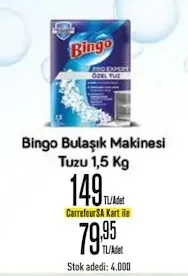 Bingo Bulaşık Makinesi Tuzu 1,5 Kg