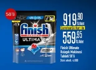 Finish Ultimate Bulaşık Makinesi Tableti 58'Li