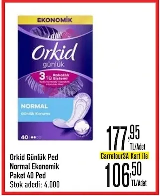 Orkid Günlük Ped Normal Ekonomik Paket 40 Ped