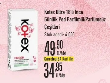 Kotex Ultra 18'Li İnce Günlük Ped Parfümlü/Parfümsüz Çeşitleri