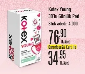Kotex Young 30'Lu Günlük Ped