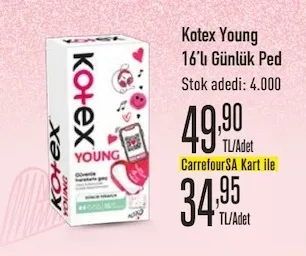 Kotex Young 16'Lı Günlük Ped
