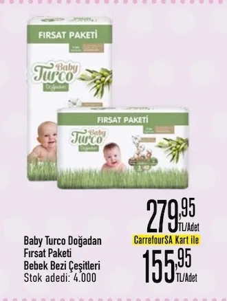 Baby Turco Doğadan Fırsat Paketi Bebek Bezi Çeşitleri