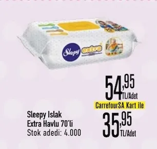 Sleepy Islak Extra Havlu 70'Li