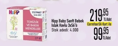 Hipp Baby Sanft Bebek Islak Havlu 3X56'Lı