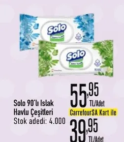 Solo 90'Lı Islak Havlu Çeşitleri