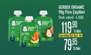 Gerber Organic 90G Püre Çeşitleri