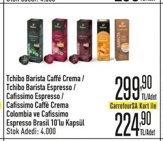 Tchibo Barista Caffe Crema / Tchibo Barista Espresso / Cafissimo Espresso / Cafissimo Caffe Crema / Colombia Ve Cafissimo Espresso Brasil 10'Lu Kapsül